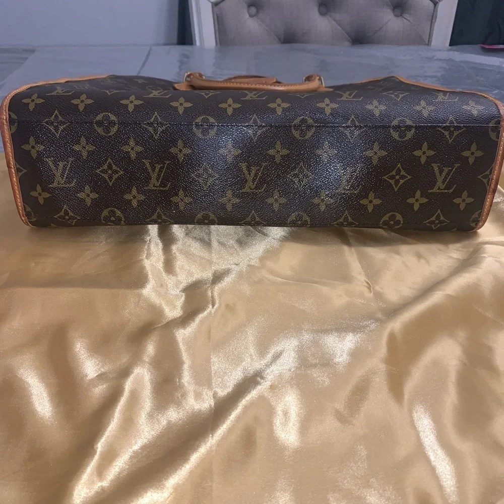 Louis Vuitton Brown Rivoli Monogram Briefcase with Leather Trim